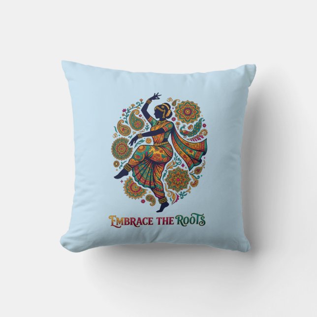 Embrace the Roots Dance Throw Pillow (Front)