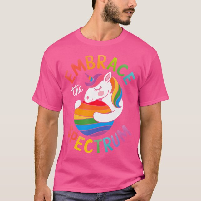 Embrace The Spectrum Autism Awareness Unicorn T-Shirt (Front)