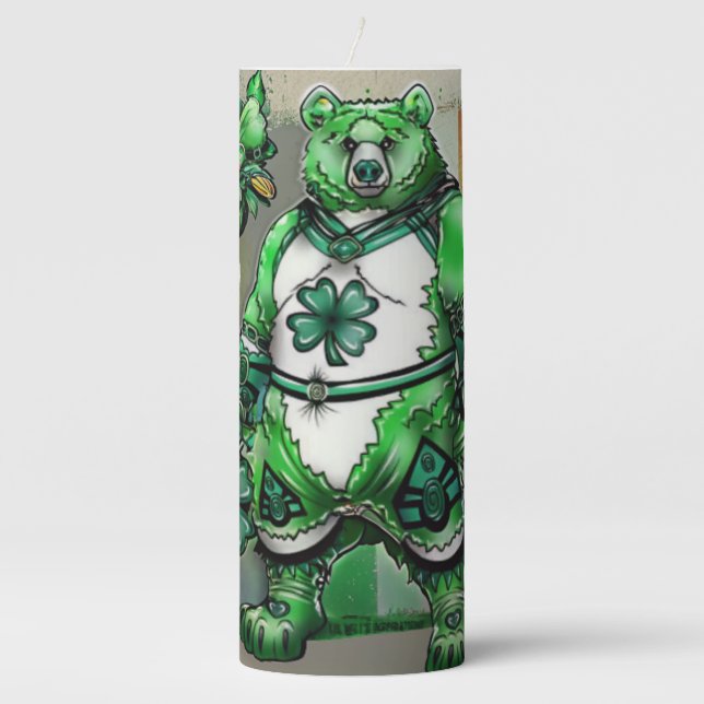 Embrace the Spirit of Ireland St. Patrick's Day Pillar Candle (Front)