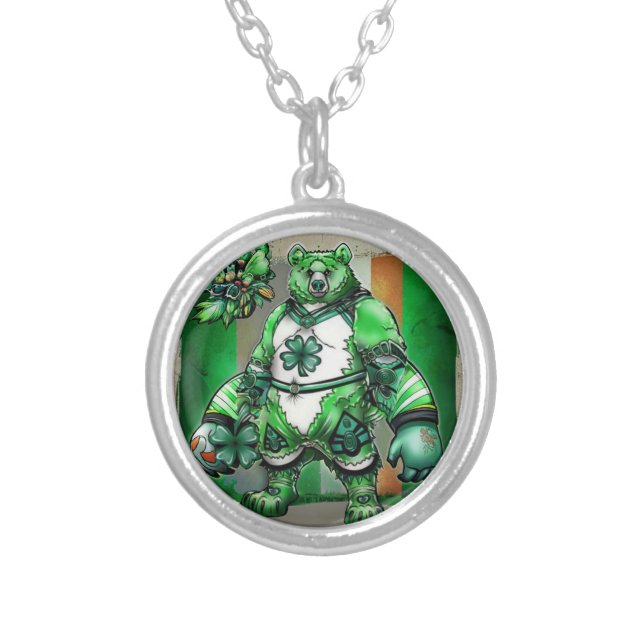 Embrace the Spirit of Ireland St. Patrick's Day Silver Plated Necklace (Front)