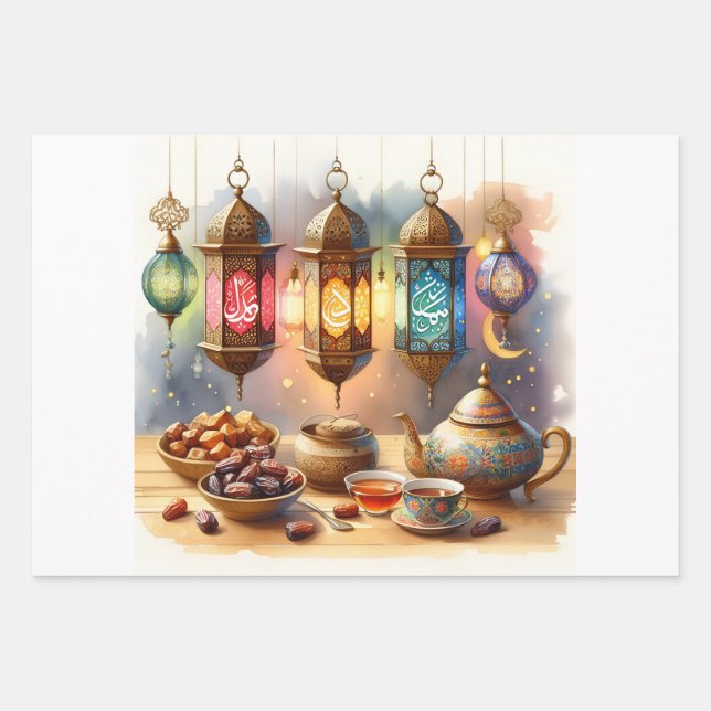 Embrace the Spirit of Ramadan Wrapping Paper Sheets (Front)