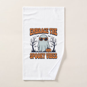Embrace the Spooky Vibes Ghost Halloween Shirt_1 Hand Towel