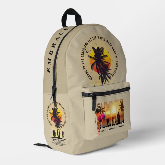 Embrace the Summer |  Printed Backpack (Back Corner Left)