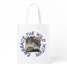 "Embrace the Wild Within" Wolf Grocery Bag