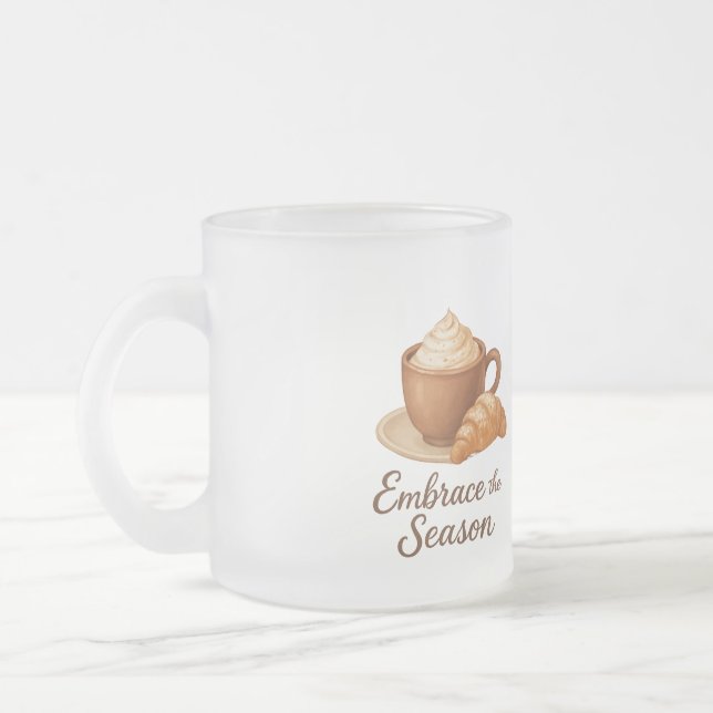 Embrace This Season Frosted Mug – Cozy Cocoa Café  (Left)