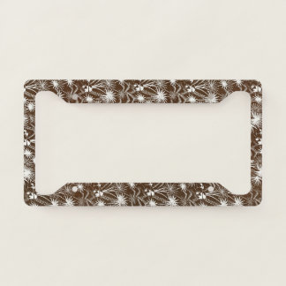 Embrace Tranquility: Vintage White Palm Trees License Plate Frame
