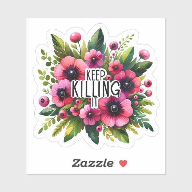 Embrace Vibrant Floral Inspiration! Sticker (Sheet)