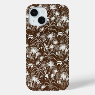 Embrace Vintage Elegance: White Palm Trees iPhone 15 Case