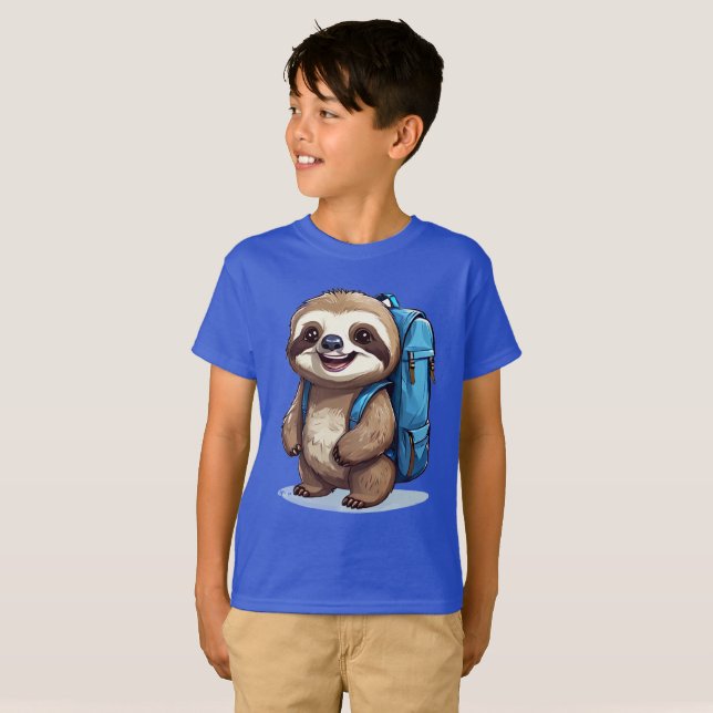 Embrace Whimsy with Our Adorable Sloth Backpack  T-Shirt (Front Full)