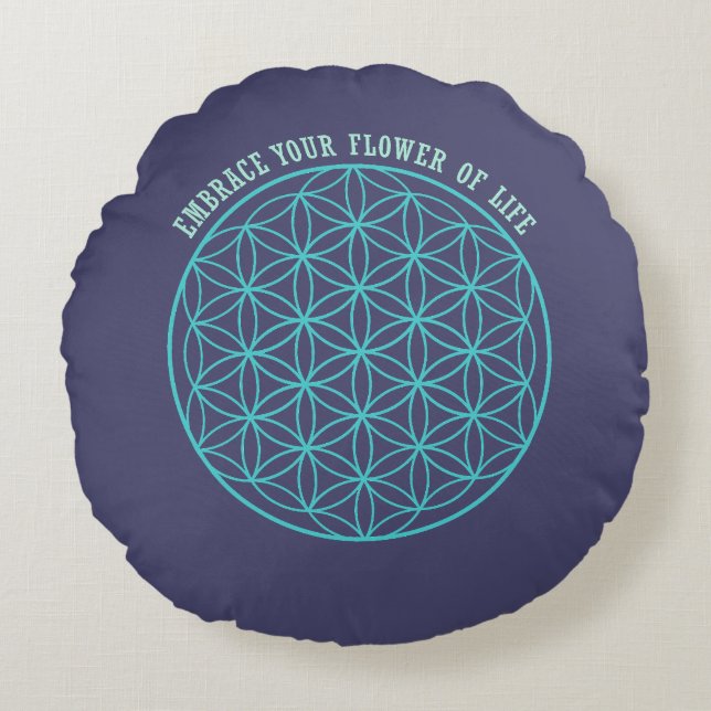 Embrace your flower of Life Round Pillow (Front)