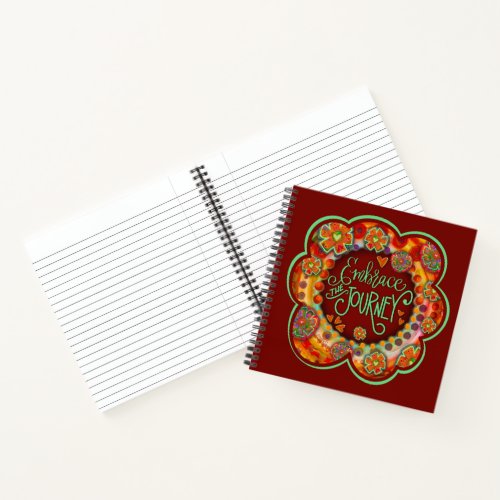 Embrace Your Journey Pretty Inspirivity Floral Notebook