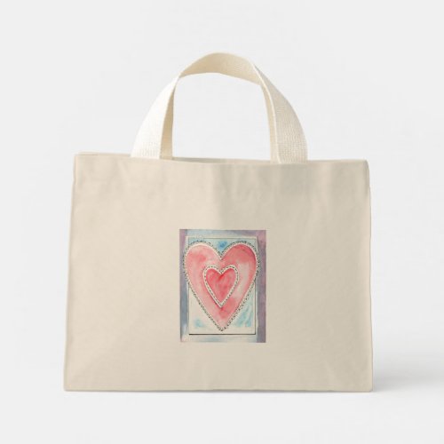 Embraced hearts tiny tote