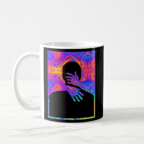 Embracing A Painting Of A Colorful Fluid Trippy Tr Coffee Mug