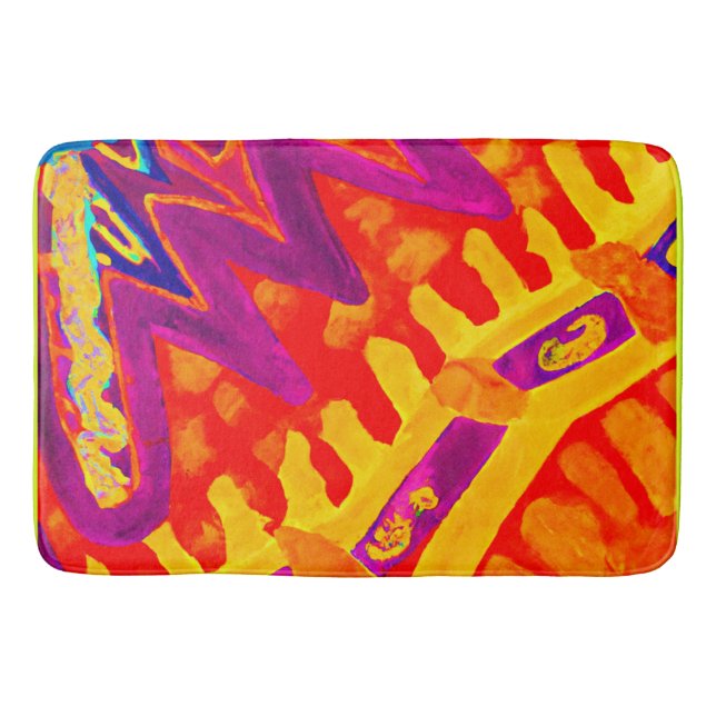 Embracing Colorful Pattern Design Bath Mat (Front)