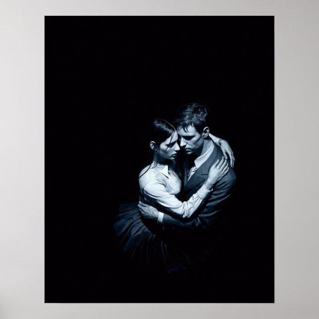 Embracing Couple Poster Dark Gothic Print (Front)