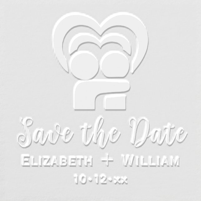 Embracing Couple Wedding Save the Date Embosser (Design)