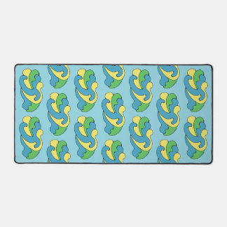 Embracing Curves (Yellow, Blue, Green) Desk Mat