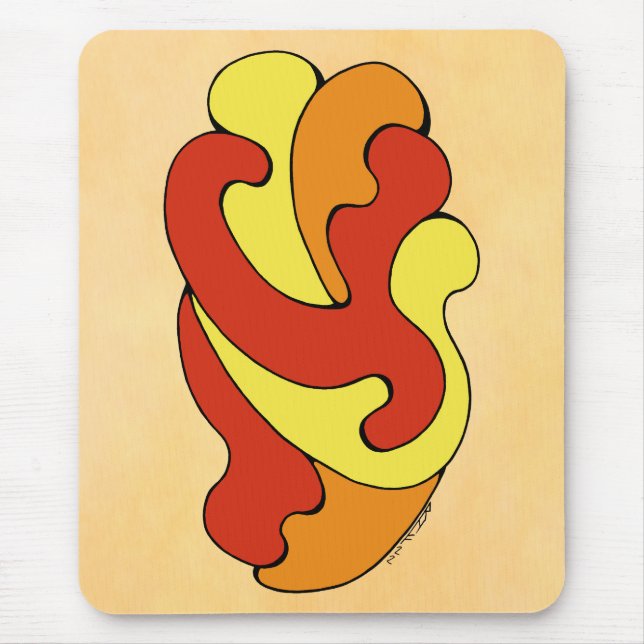 Embracing Curves (Yellow, Red, Orange) Mouse Pad (Front)