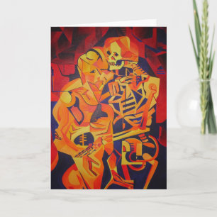 Embracing Death Colorful Geometric Art Card