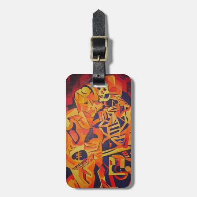 Embracing Death Colorful Geometric Art Luggage Tag