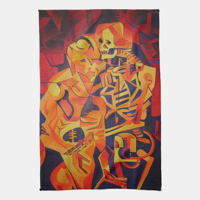 Embracing Death Colorful Geometric Art Towel (Vertical)