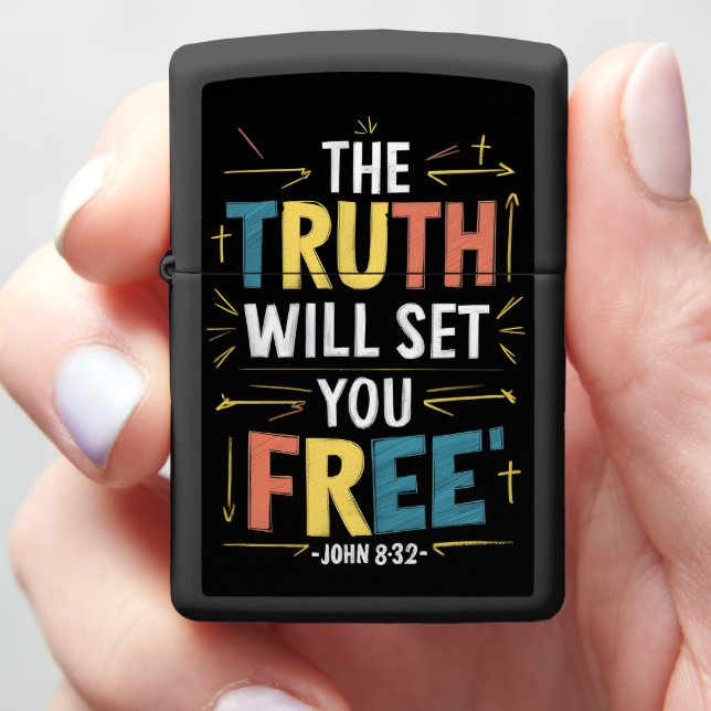 Embracing Freedom: The Truth Will Set You Free Zippo Lighter (In Hand)