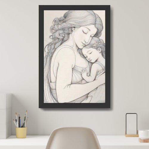 Embracing Her Child Mothers Day Wall Decor