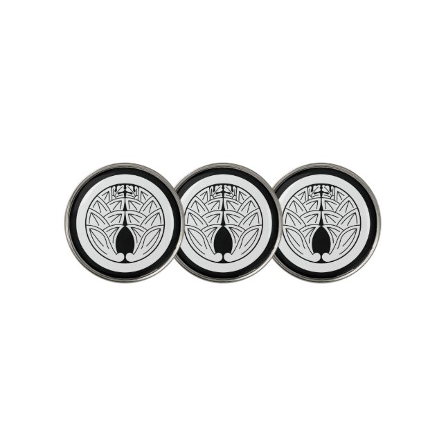 Embracing japanese gingers in circle golf ball marker (3 Up)