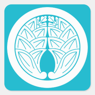 Embracing japanese gingers in circle square sticker