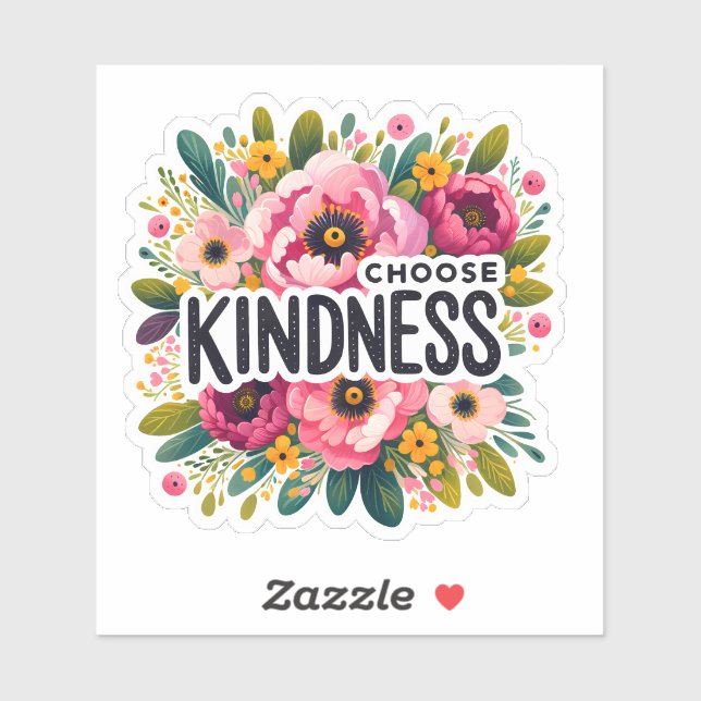 Embracing Kindness Through Vibrant Floral Art Sticker (Sheet)