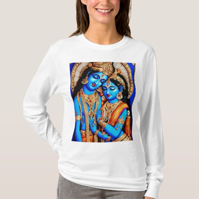 Embracing Lord Radha Krishna's Divine Love T-Shirt (Front)