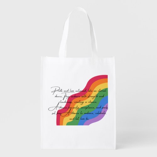 Embracing Loves Rainbow A Poetry_inspired Pride Grocery Bag