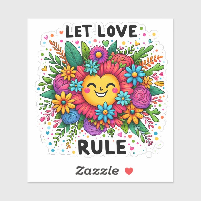 Embracing Positivity With Vibrant Flowers and Joy Sticker (Sheet)