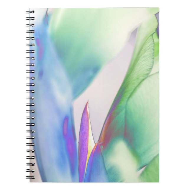 "Embracing Solitude" Floral Design Spiral Notebook (Front)
