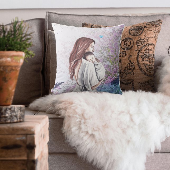 Embracing the Early Bond Throw Pillow (Creator Uploaded)