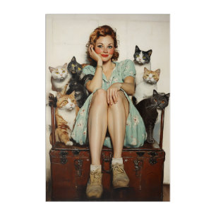 Embracing the Retro Crazy Cat Lady Vibes Acrylic Print