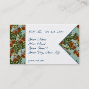 Embroidered Acorn and Oak Business Cards