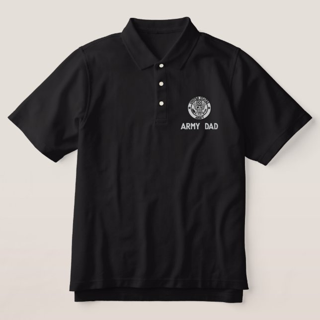 Embroidered Army Dad Emblem Polo (Design Front)