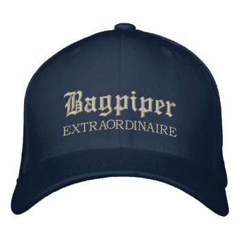 Embroidered Bagpiper Extraordinaire Music Cap by madconductor at Zazzle