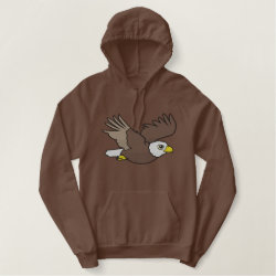 Flying Bald Eagle Embroidery Men's Embroidered American Apparel Hoodie
