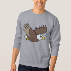 Flying Bald Eagle Embroidery Embroidered Basic Sweatshirt