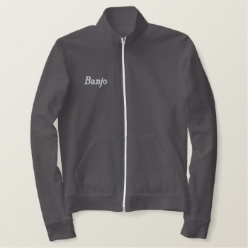 Embroidered Banjo Track Jacket by madconductor at Zazzle