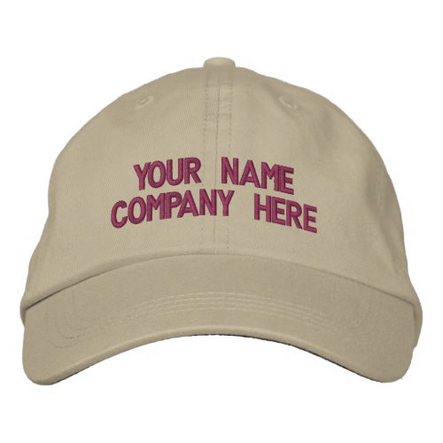 Embroidered Baseball Cap Custom Text Name Colors