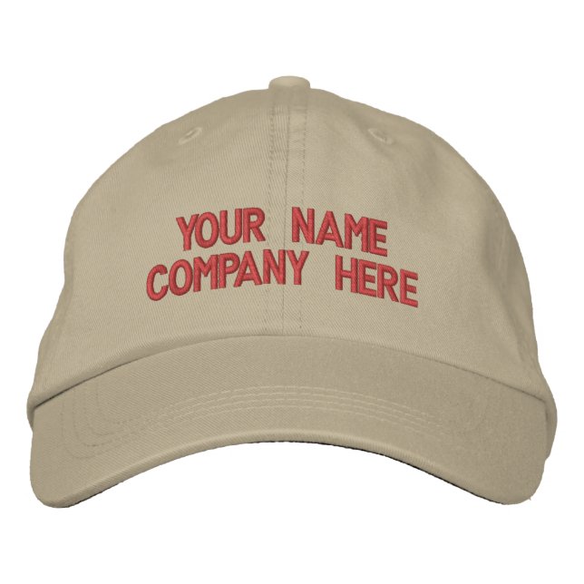 Embroidered Baseball Cap Custom Text Name Colors (Front)