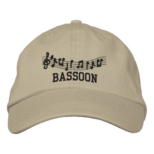 Embroidered Bassoon Music Cap