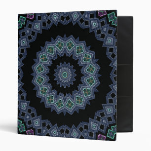 Embroidered beads pattern 3 ring binder