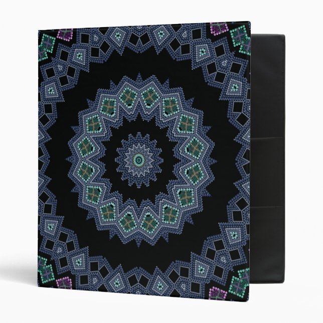 Embroidered beads pattern 3 ring binder (Front/Inside)