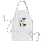 Embroidered Blue Morning Glories Adult Apron at Zazzle