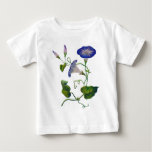 Embroidered Blue Morning Glories Baby T-shirt at Zazzle