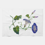 Embroidered Blue Morning Glories Kitchen Towel at Zazzle